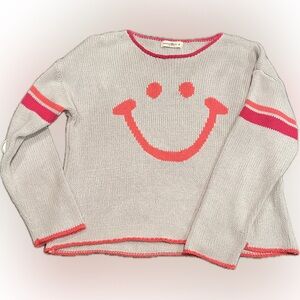 NATURAL LIFE Light Gray Sweater with Smiley Face - Medium